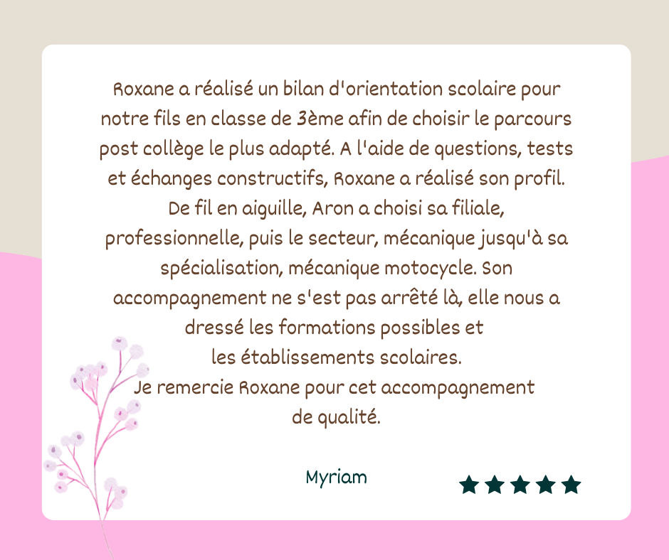 Avis sur Bilan d'orientation scolaire